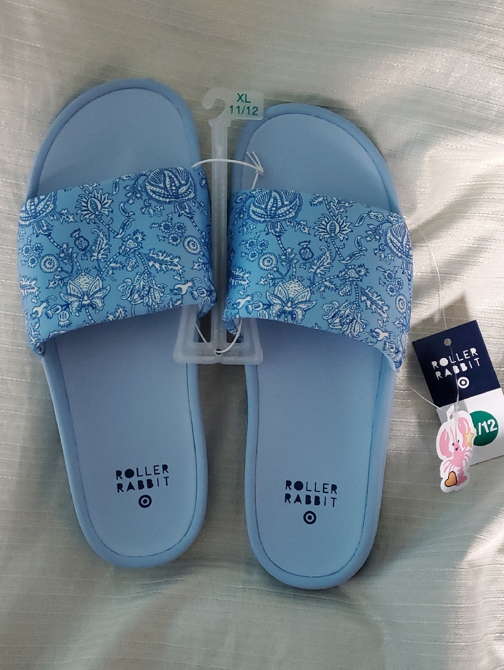 Roller Rabbit x Target Blue Floral Vines Slide Sandal